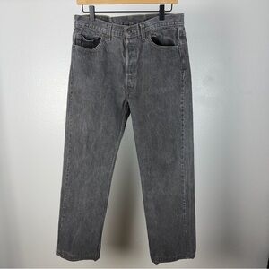 Vintage Levi’s 501 Straight Faded Black Denim Jeans Made In USA Fits 32 x 28